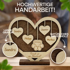 Personalisiertes Holzschild Herz mit Namen – moderne Holzdeko aus umweltfreundlichem Holz, Geschenk mit Gravur