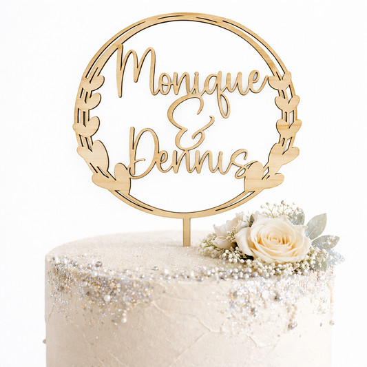 Tortenstecker mit Namen für Hochzeit, Geburtstag