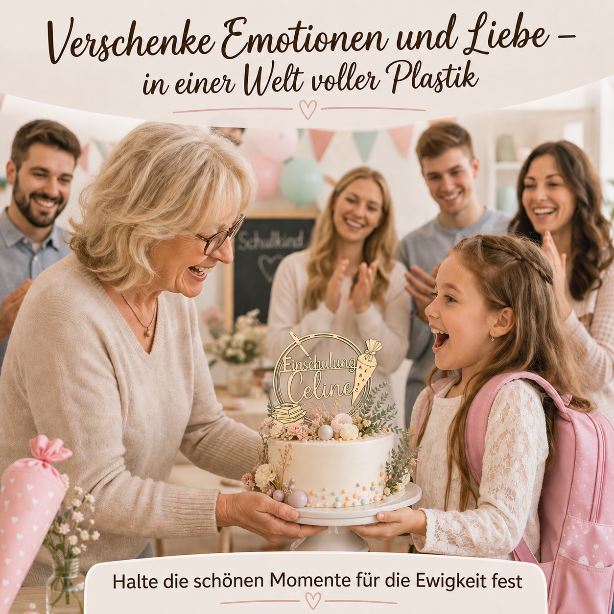 Personalisierter Cake Topper zur Einschulung