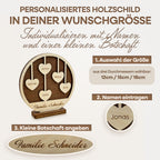 Personalisiertes Holzschild Herz mit Namen – moderne Holzdeko aus umweltfreundlichem Holz, Geschenk mit Gravur