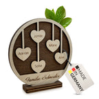 Personalisiertes Holzschild Herz mit Namen – moderne Holzdeko aus umweltfreundlichem Holz, Geschenk mit Gravur